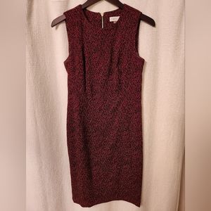 Calvin Klein Sleeveless Sheath Dress Black and Red Size 8